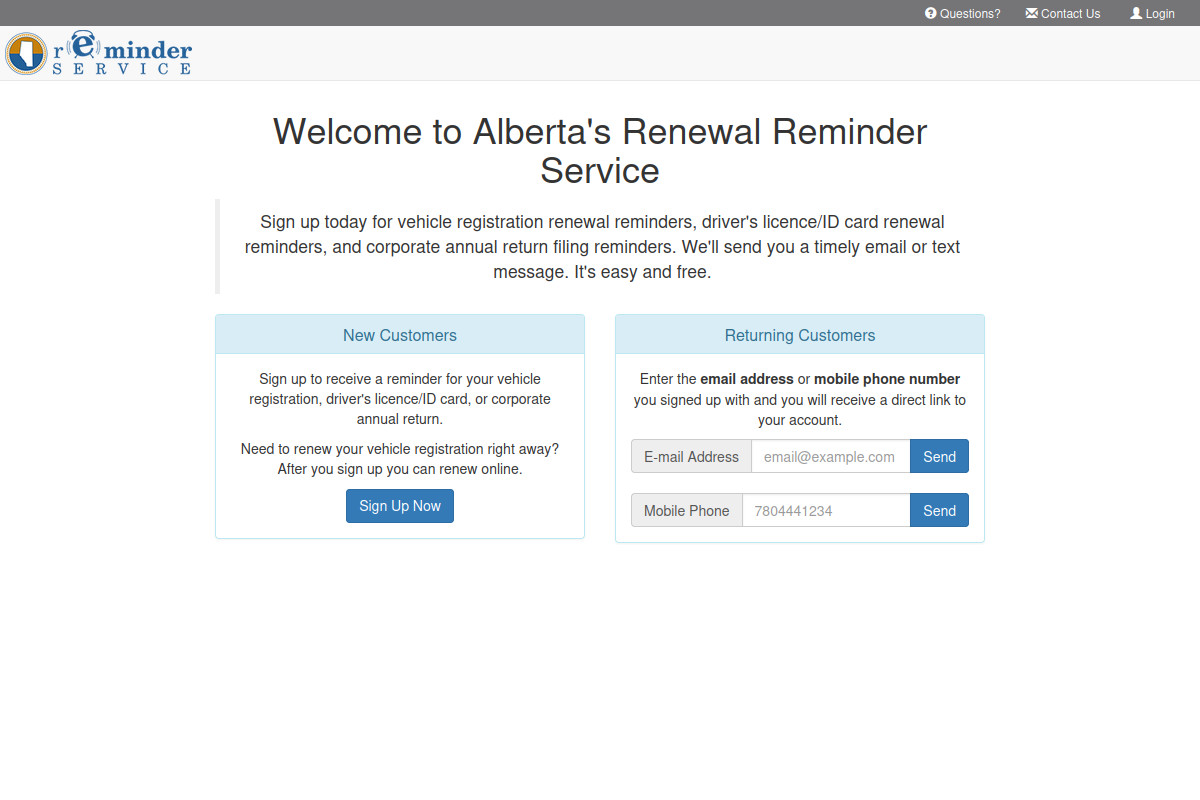 Renewal Reminder Service